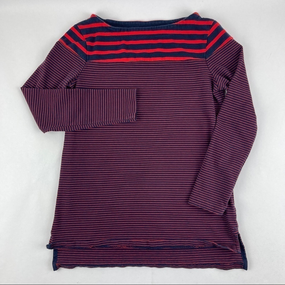 Gap Maternity Tshirt Womens XS Red Striped Long Sleeve